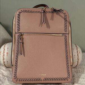 Calpak Tan Laptop Bag with Black Accents